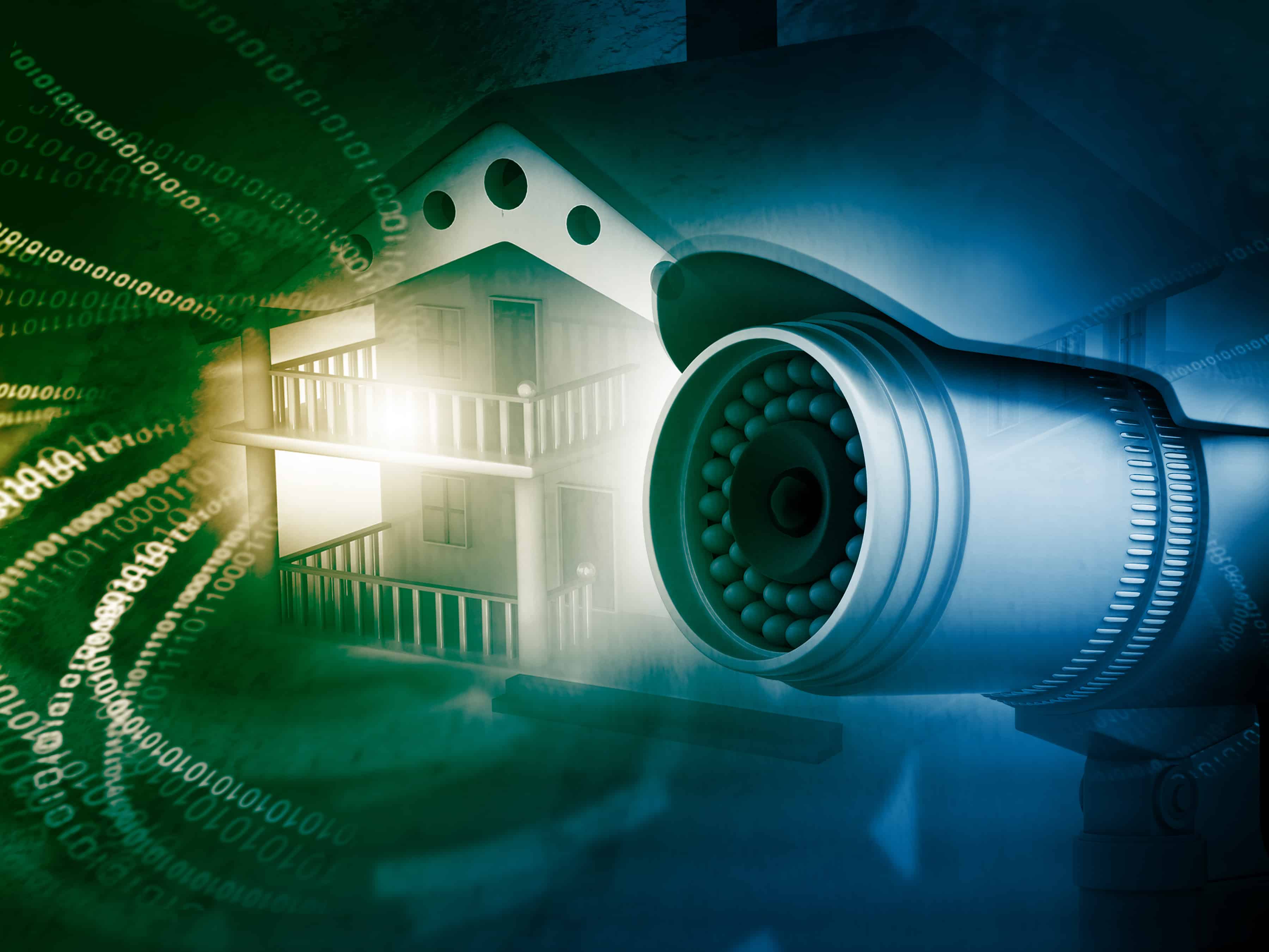 Security camera data breach binary code house CheckVideo